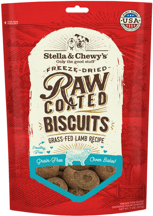 STELLA AND CHEWYS RAW COATED GRASS LAMB BISCUITS 9 OZ