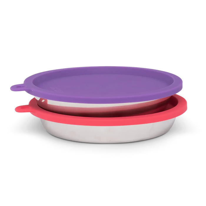 MESSY CATS STAINLESS STEEL BOWL WITH LID
