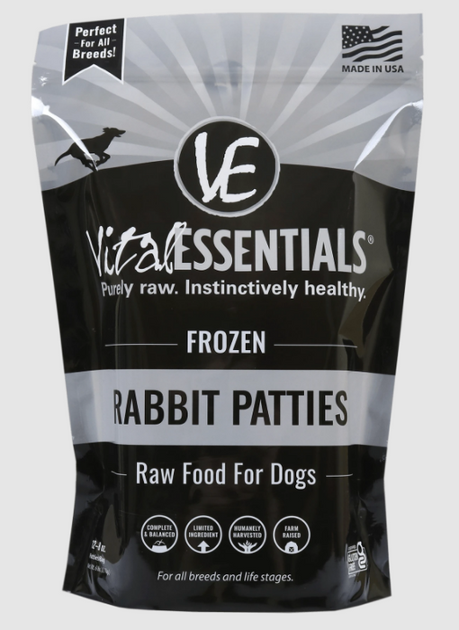VITAL ESSENTIALS DOG RAW RABBIT PATTIES  6 LB