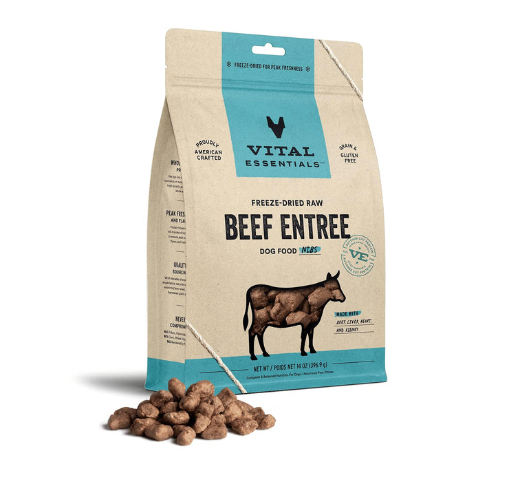 VITAL ESSENTIALS  DOG FD BEEF MINI NIBS 6.2 OZ