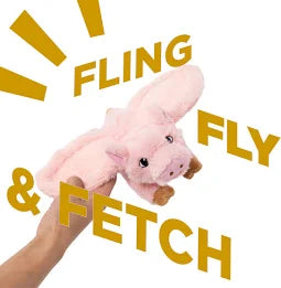 TALL TAILS DOG TOY PLUSH FLYING PIG 12"