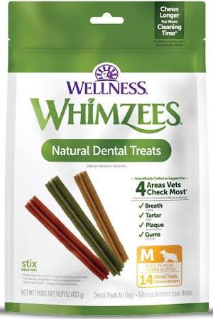 WHIMZEES DAILY DENTAL TREATS MEDIUM 7 COUNT 7.4 OZ