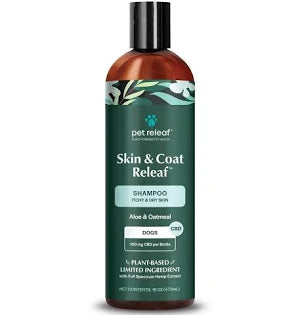 PET RELIEF DOG GROOMING HEMP SHAMPOO SKIN/COAT ITCHY DRY SKIN 16 OZ