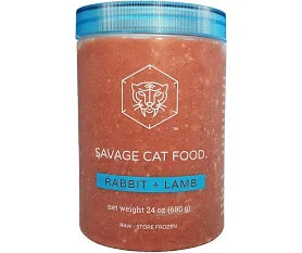 SAVAGE FROZEN CAT RABBIT/LAMB 24 OZ