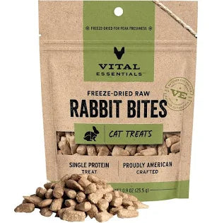 VITAL ESSENTIALS CAT FD TREAT RABBIT BITES .9 OZ