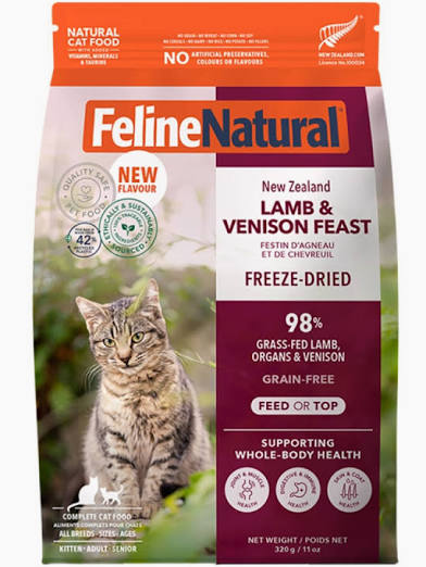 FELINE NATURALS FREEZE DRIED CAT FOOD