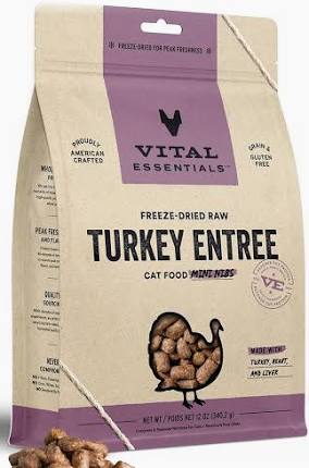 Vital Essentials Freeze-dried Raw Turkey Entree Mini Nibs Cat Food