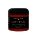 Jar of soft paw flaked coconut and blueberry cream with a black label.
