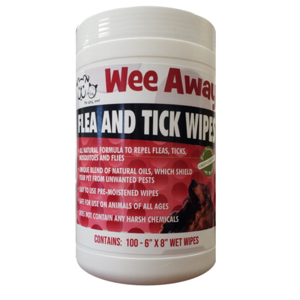 WEE AWAY FLEA AND TICK WIPES 100 CT