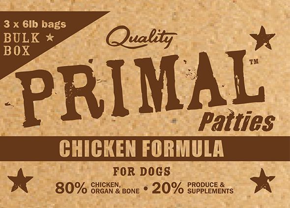 PATTIES PRIMAL DOG RAW FROZEN 18 LB